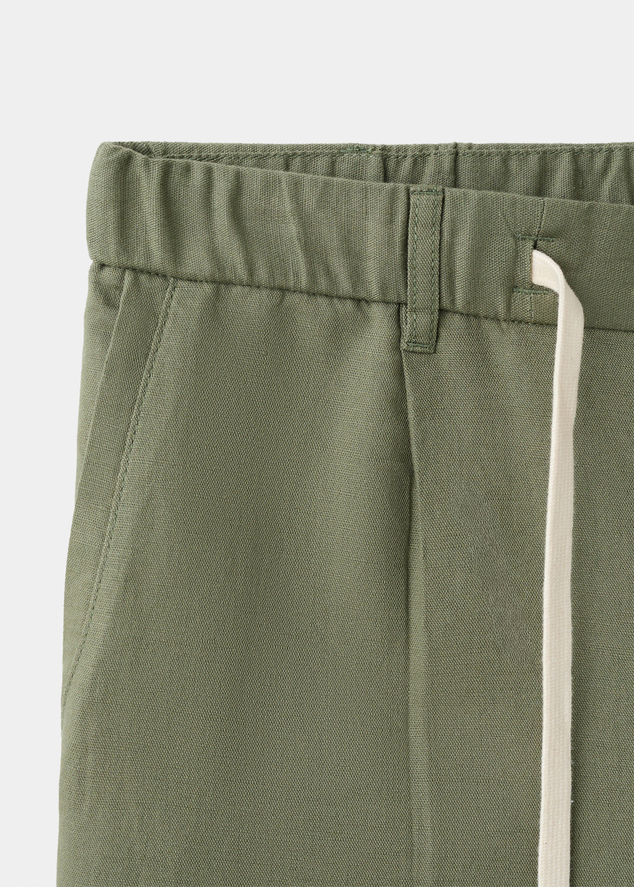Slim fit cropped linen-cotton trousers - Details of the article 8