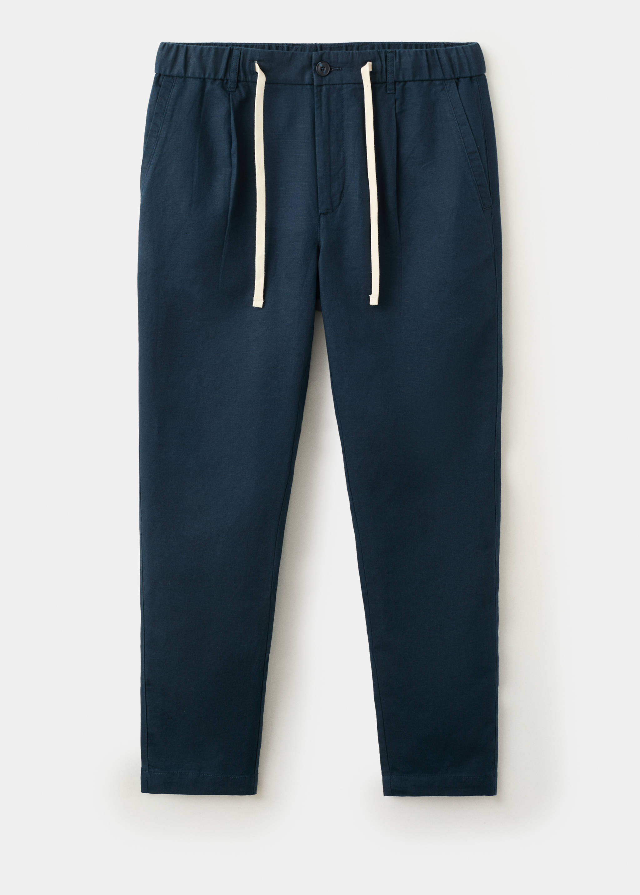 Pantalon en lin et coton coupe slim cropped - Article sans modèle