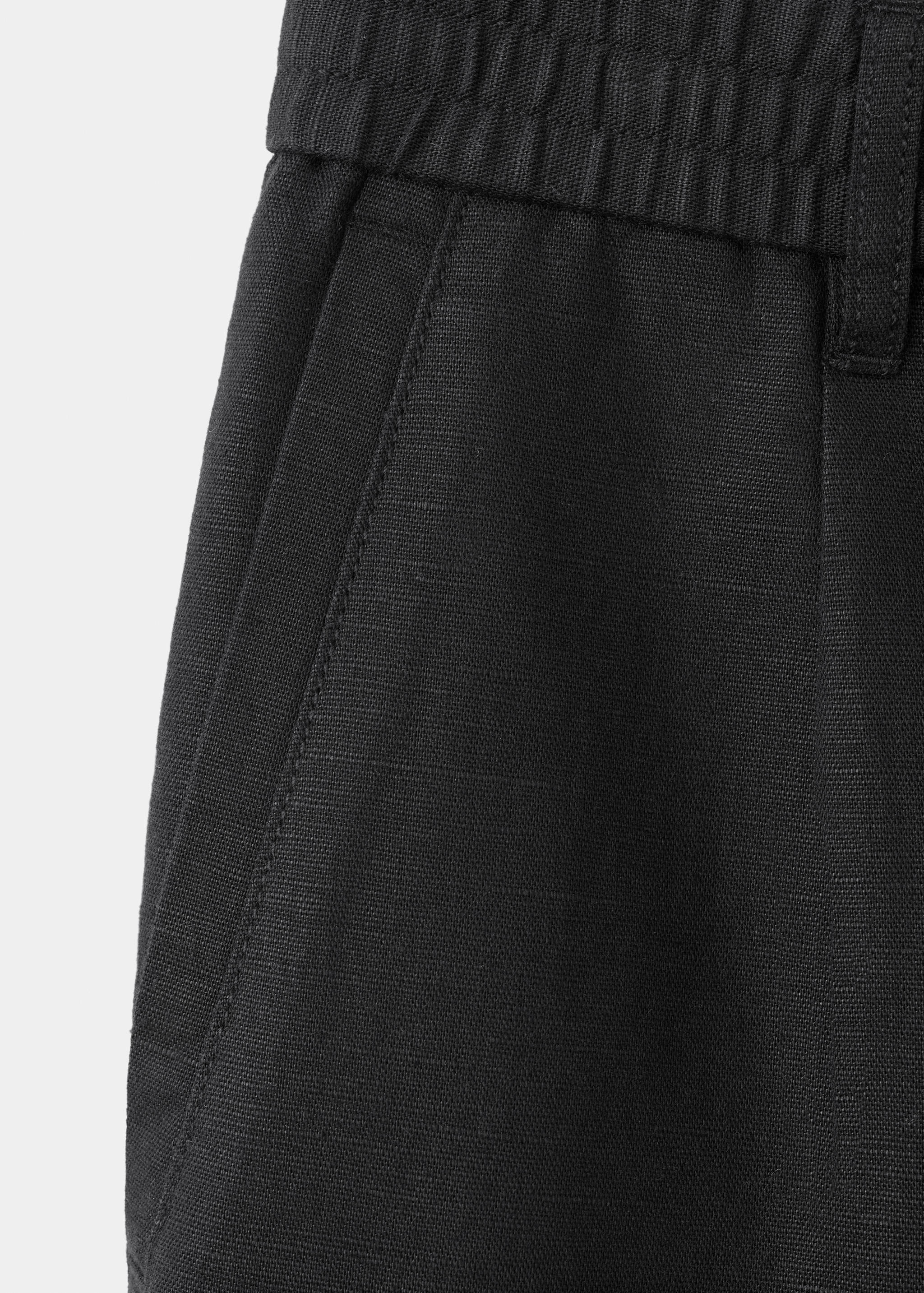 Pantalon en lin et coton coupe slim cropped - Détail de l'article 8