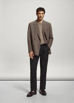 Slim fit cropped linen-cotton trousers — Black 14