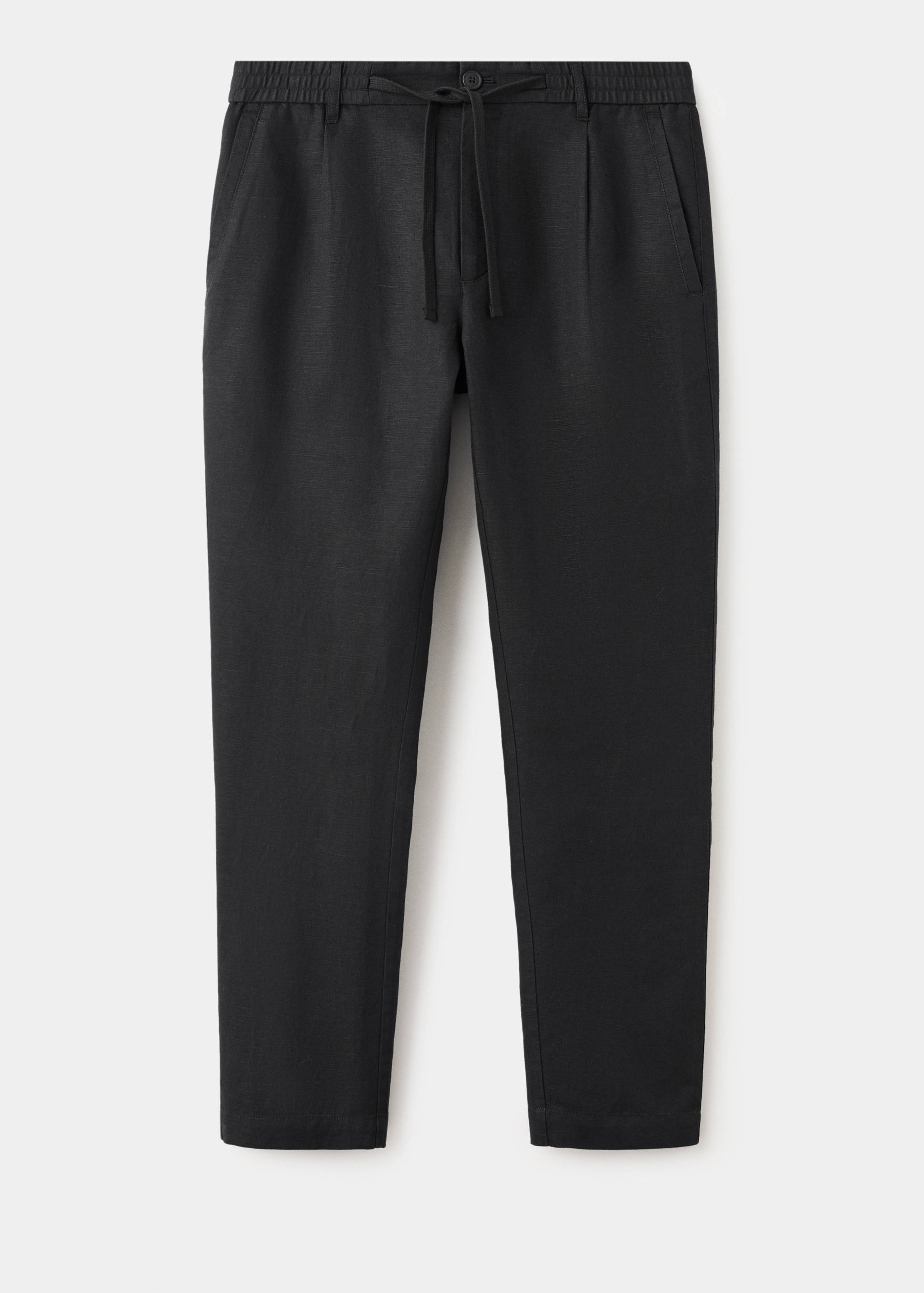 Pantalon en lin et coton coupe slim cropped - Article sans modèle