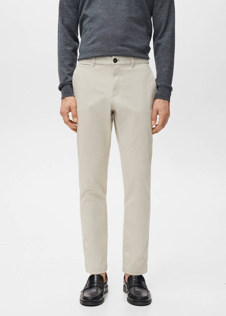 Prato cropped tapered chino trousers — Ecru