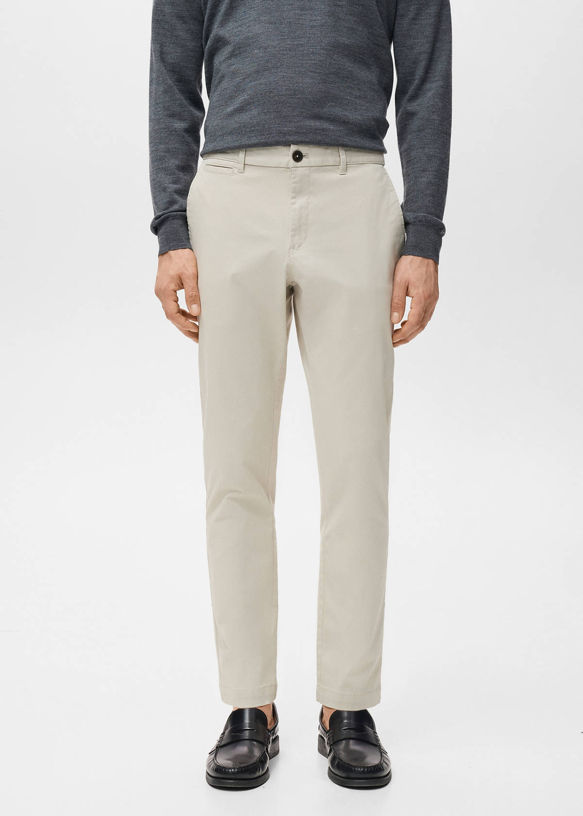 Prato cropped tapered chino trousers — Ecru