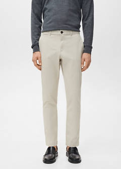 Prato cropped tapered chino trousers — Ecru 1