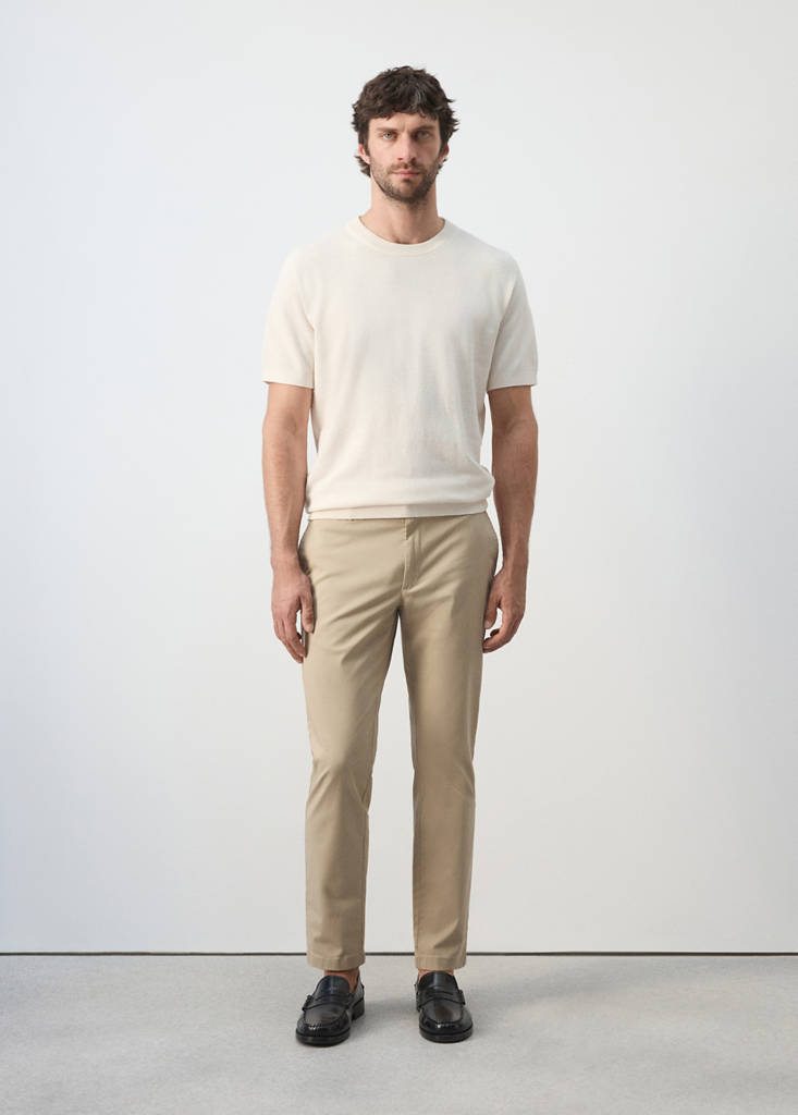 Prato cropped tapered chino trousers — Beige