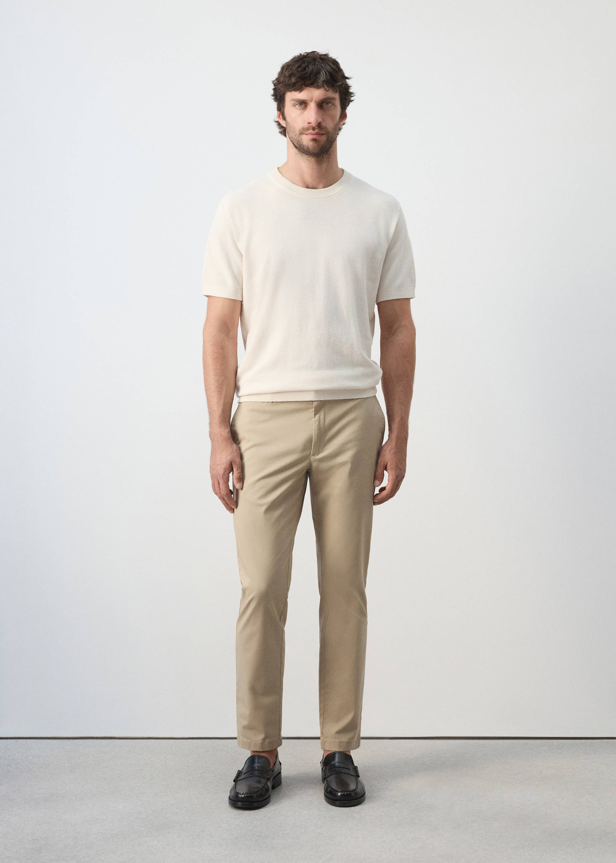 Prato cropped tapered chino trousers - General plane