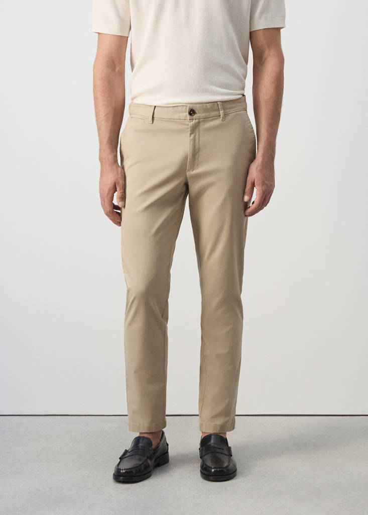 Prato cropped tapered chino trousers — Beige
