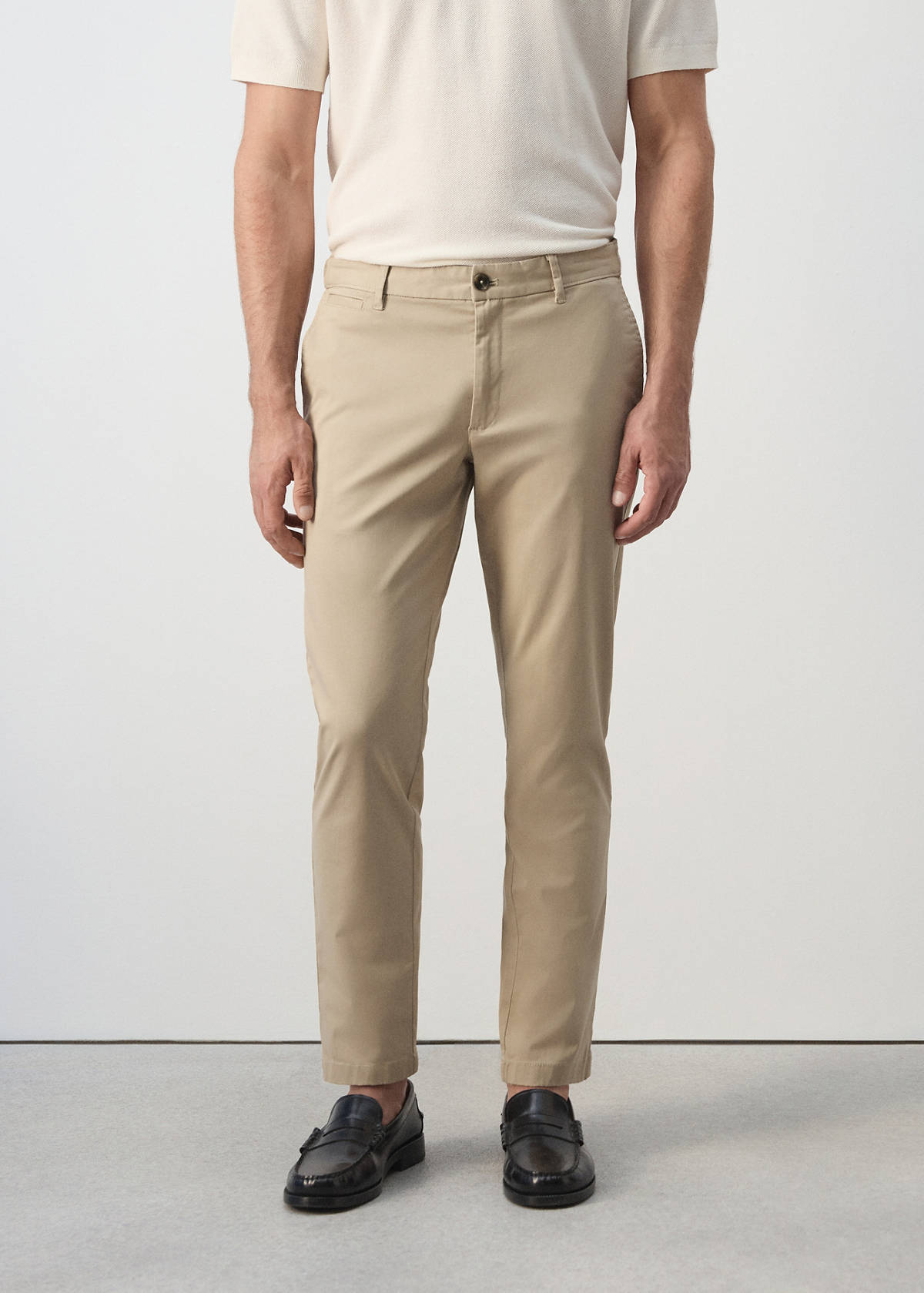 Prato cropped tapered chino trousers — Beige
