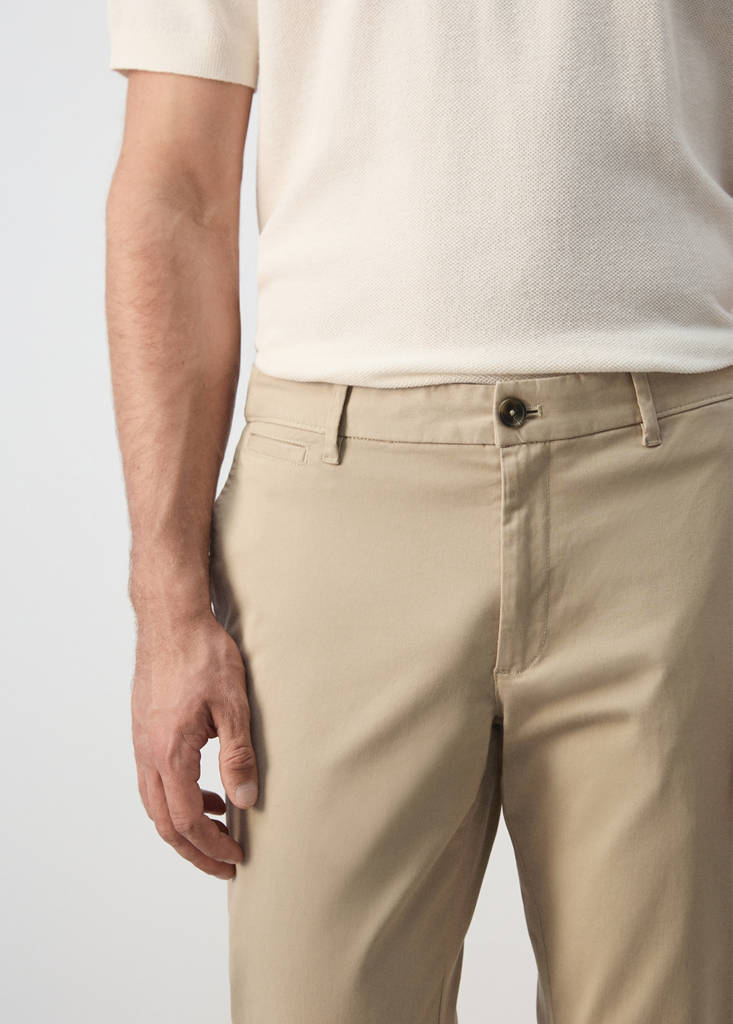 Prato cropped tapered chino trousers — Beige