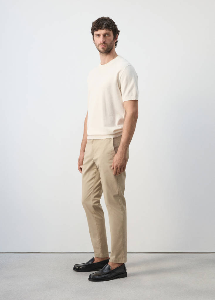 Prato cropped tapered chino trousers — Beige