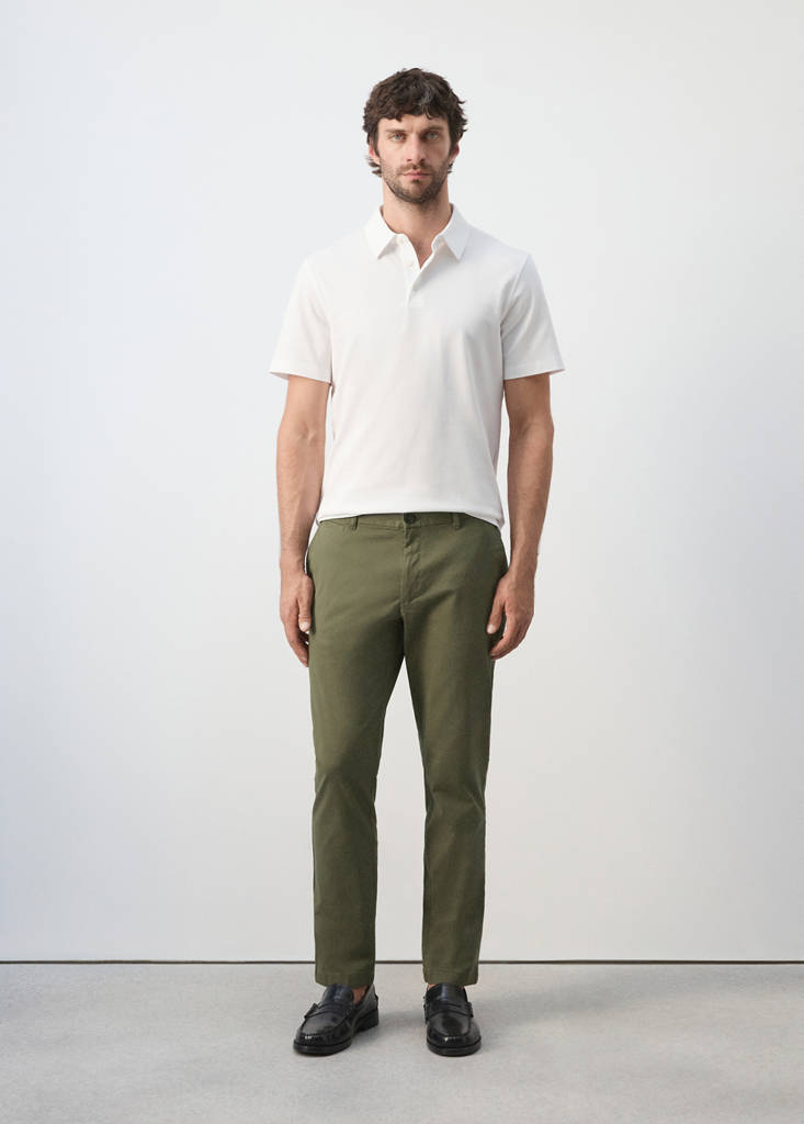 Prato cropped tapered chino trousers — Khaki