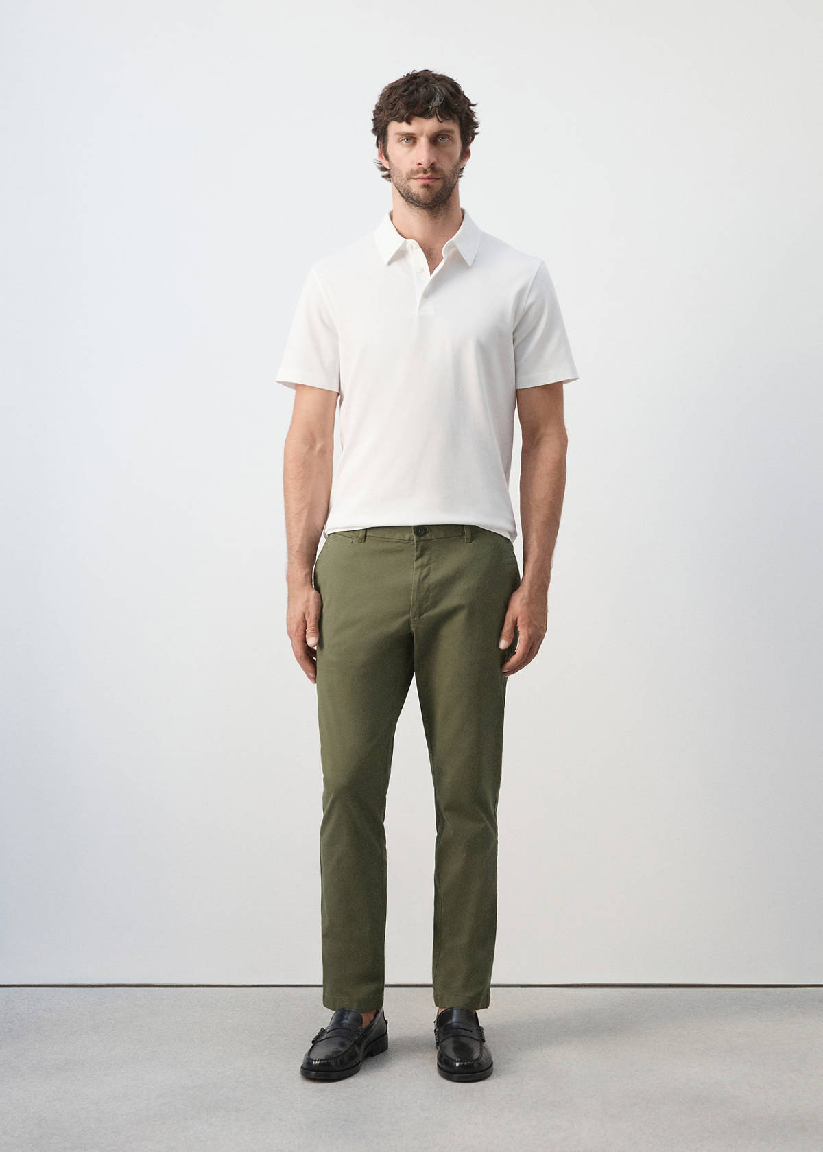 Prato cropped tapered chino trousers — Khaki