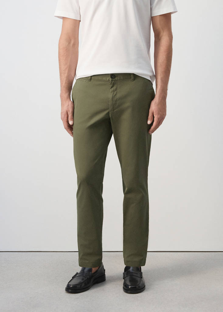 Prato cropped tapered chino trousers — Khaki