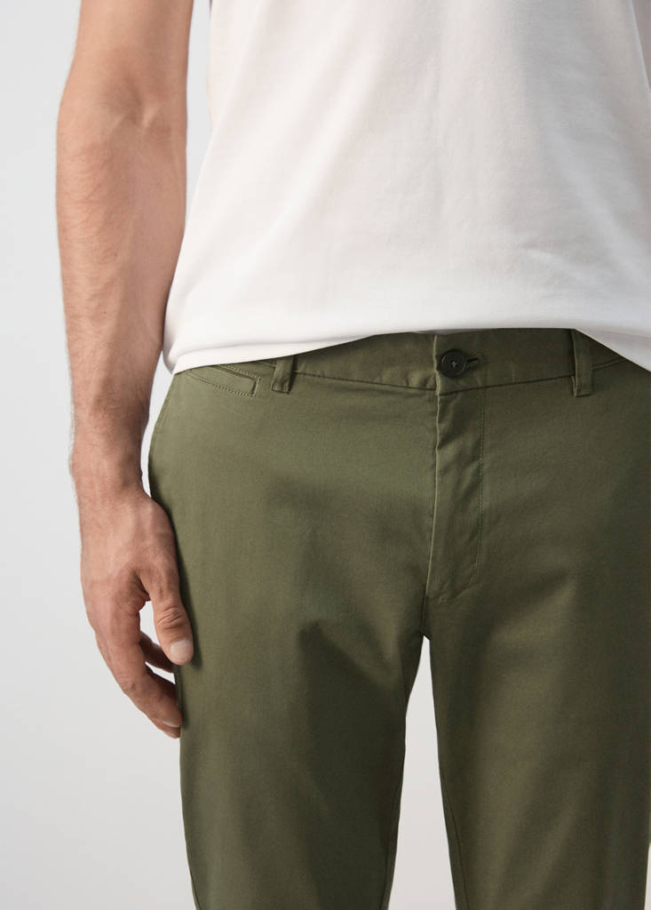 Prato cropped tapered chino trousers — Khaki