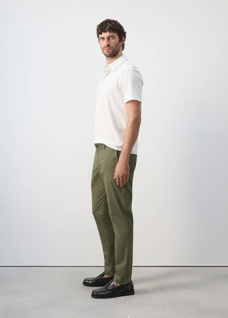 Prato cropped tapered chino trousers — Khaki