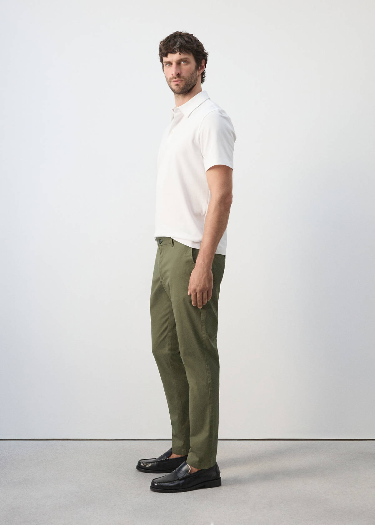 Prato cropped tapered chino trousers — Khaki
