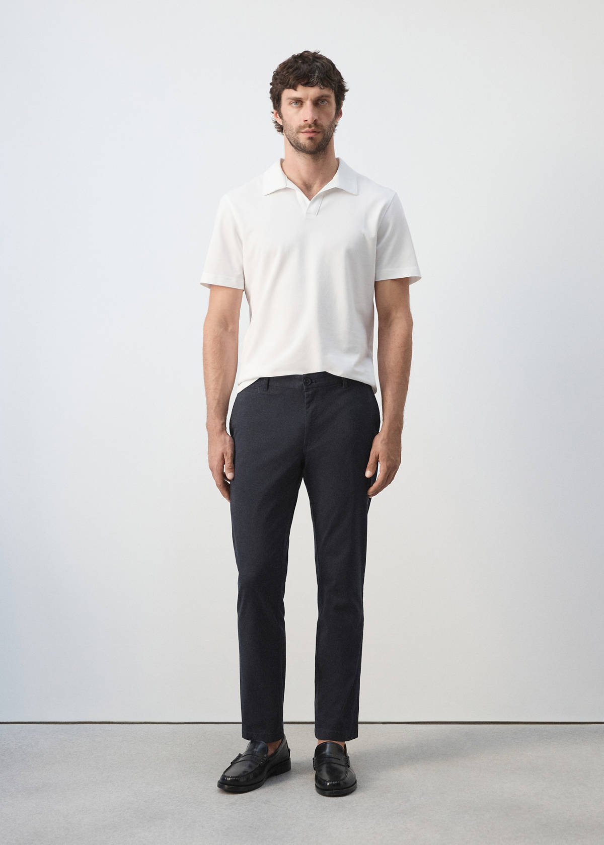 Prato cropped tapered chino trousers — Dark Navy