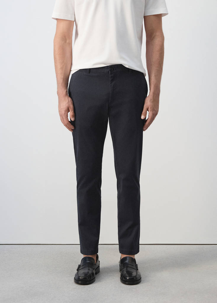Prato cropped tapered chino trousers — Dark Navy