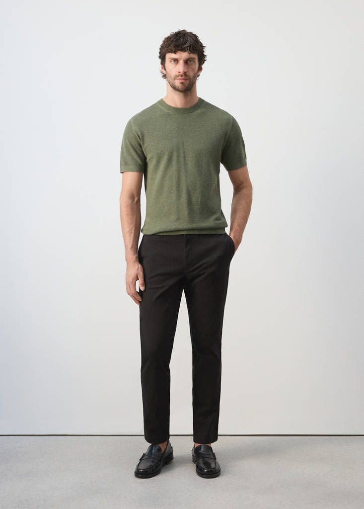 Prato cropped tapered chino trousers — Black