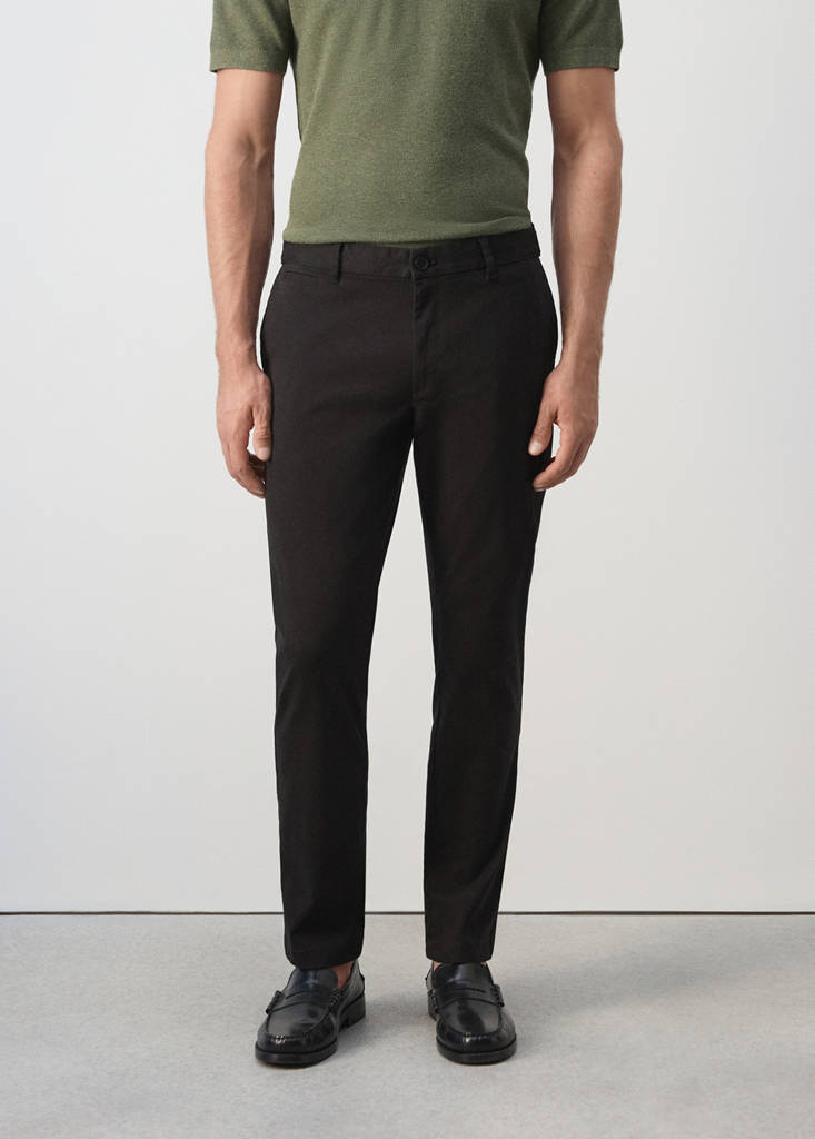 Prato cropped tapered chino trousers — Black