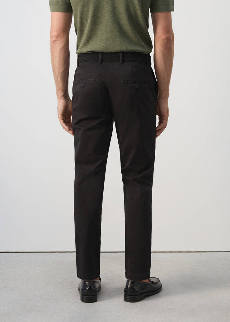 Prato cropped tapered chino trousers — Black