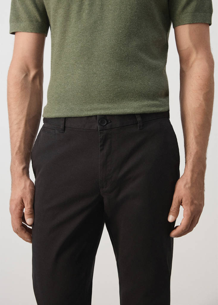 Prato cropped tapered chino trousers — Black