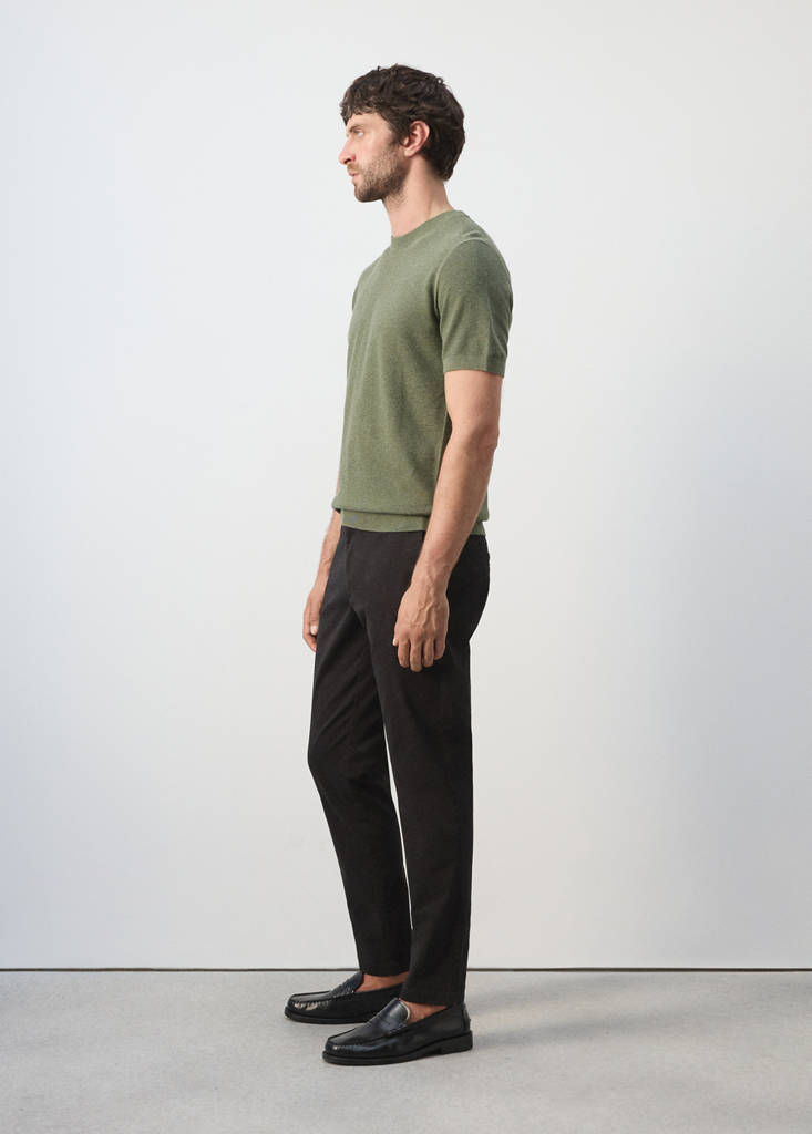 Prato cropped tapered chino trousers — Black