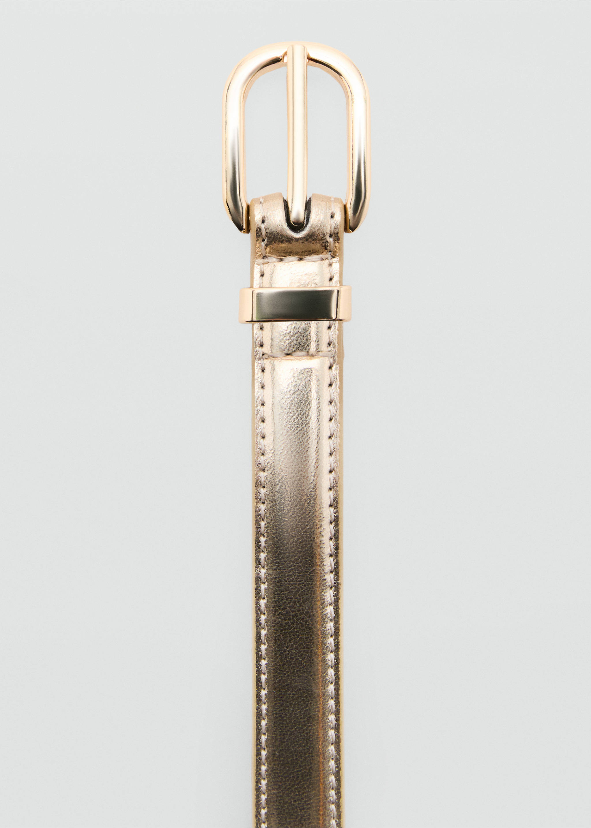 Buckle metallic belt - Medium plane, Gold. Ref: 37061333-00.