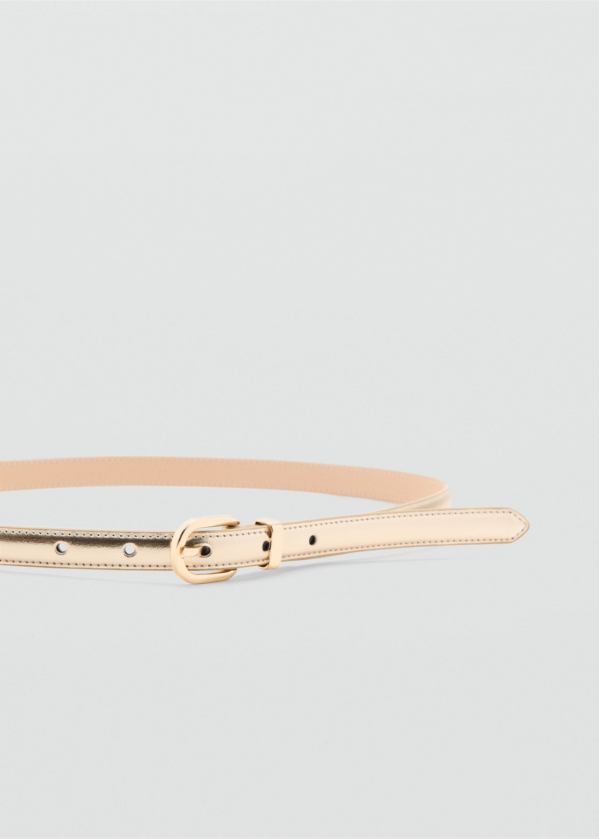Buckle metallic belt - Details of the article 1, Gold. Ref: 37061333-00.