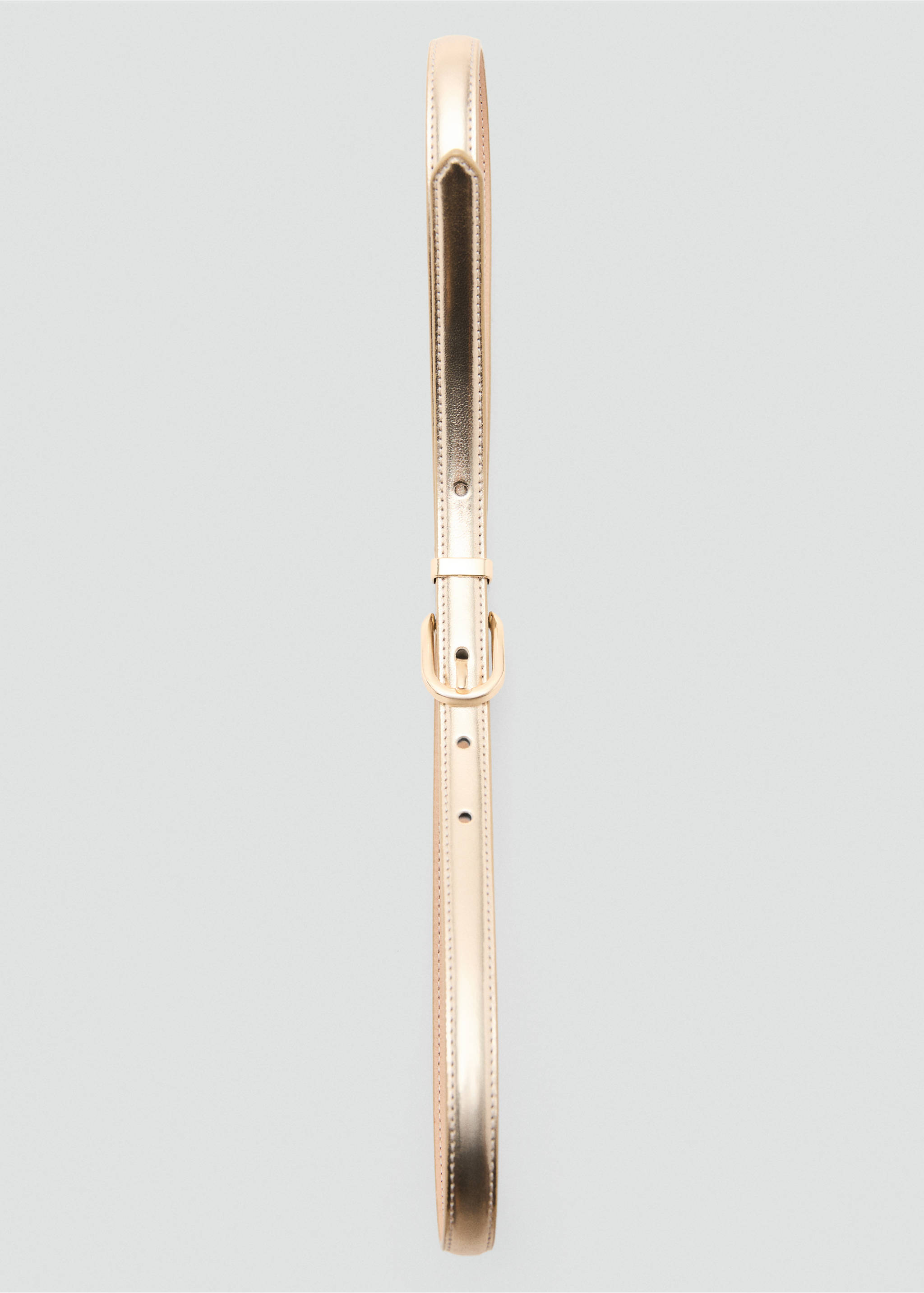 Buckle metallic belt - Details of the article 2, Gold. Ref: 37061333-00.