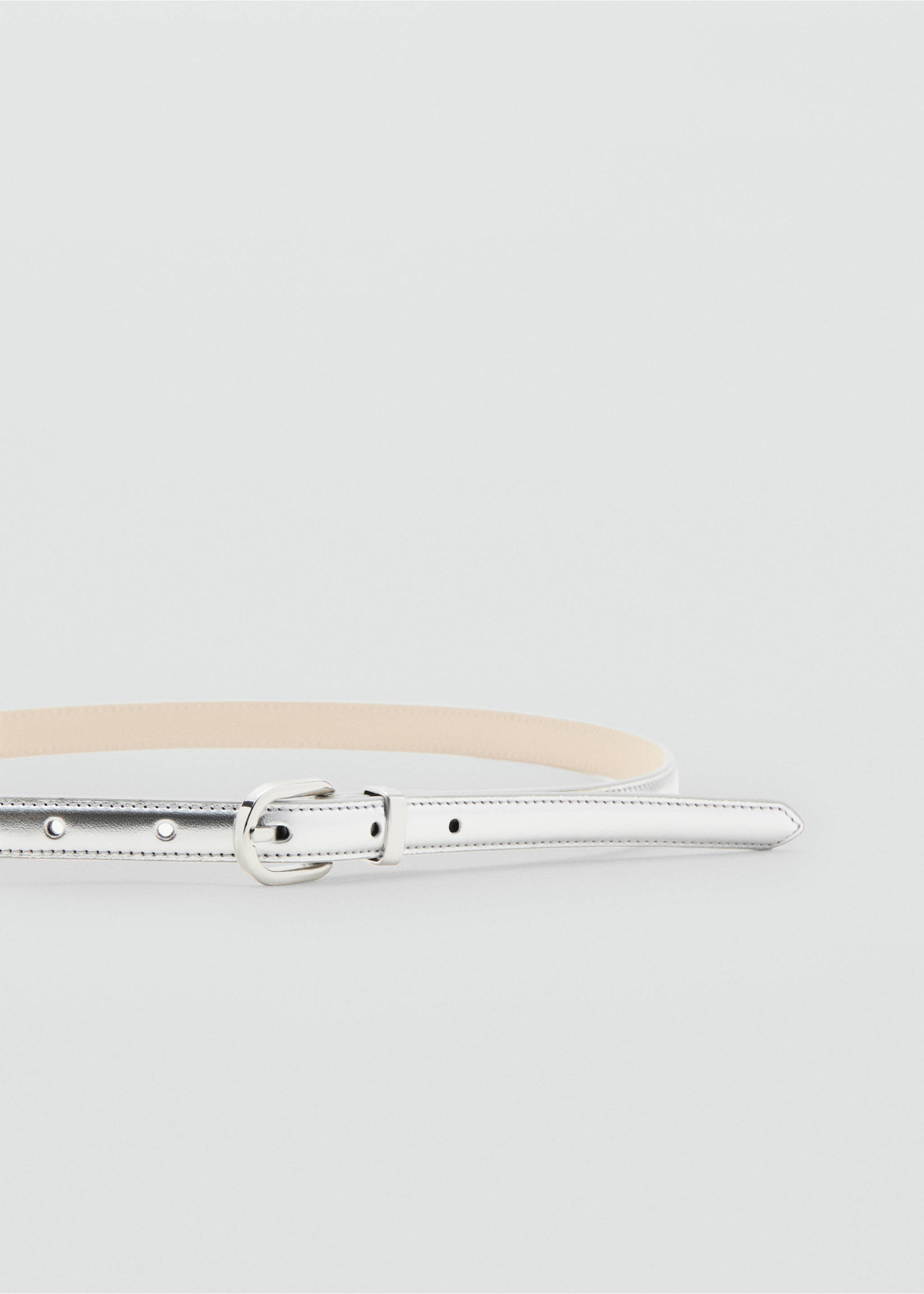 Buckle metallic belt - Details of the article 1, Silver. Ref: 37061333-00.