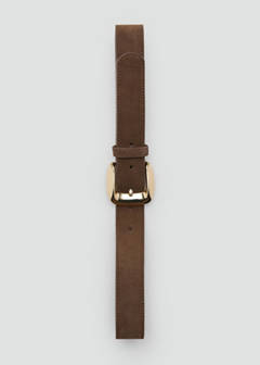 Suede belt with square buckle — Brown 4