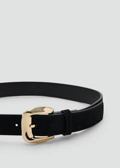 Suede belt with square buckle — Black 2