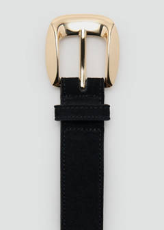 Suede belt with square buckle — Black 3