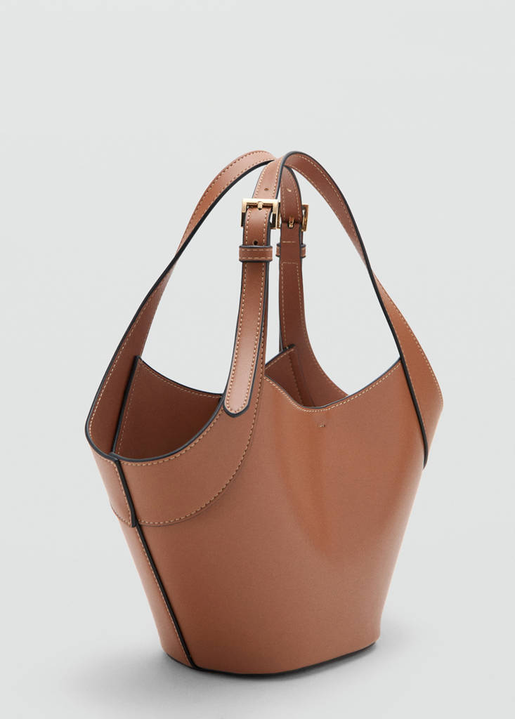Medium faux leather shoulder bag — Leather