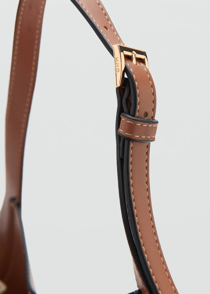 Medium faux leather shoulder bag — Leather