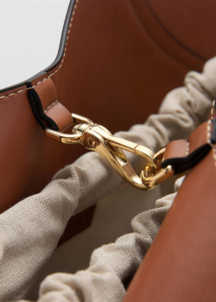 Medium faux leather shoulder bag — Leather