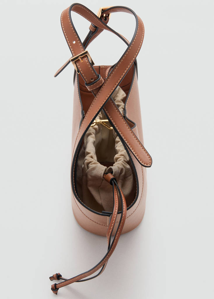 Medium faux leather shoulder bag — Leather