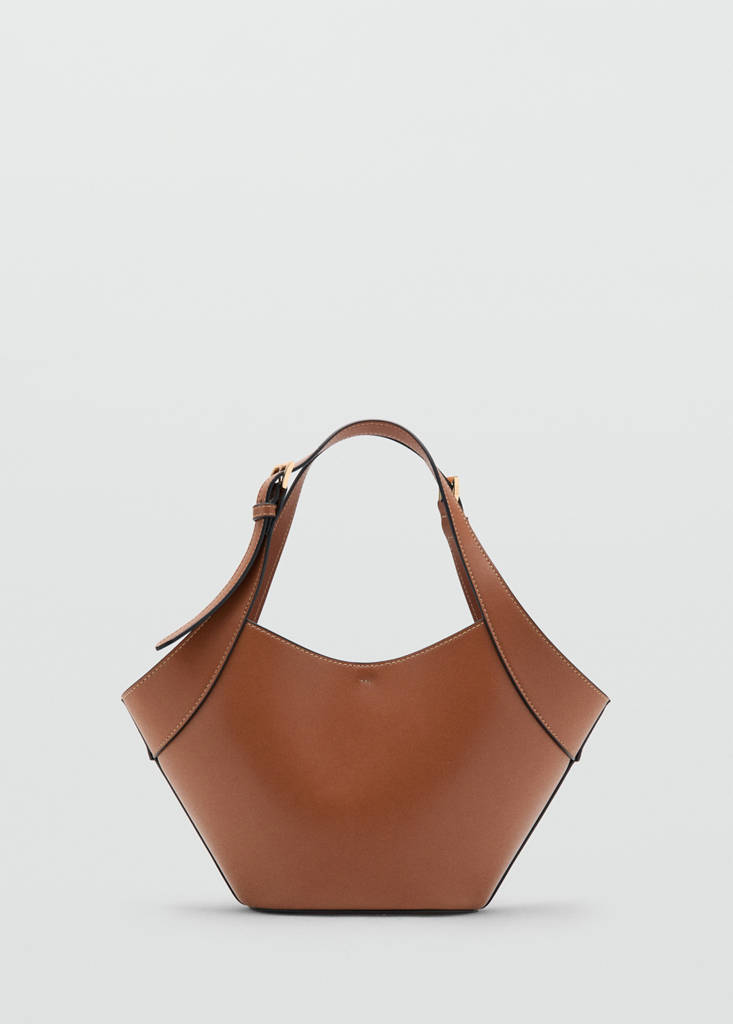 Medium faux leather shoulder bag — Leather