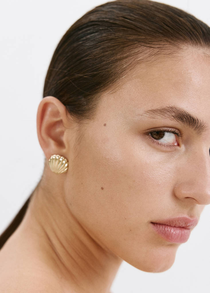 Shell design earring pack — Gold