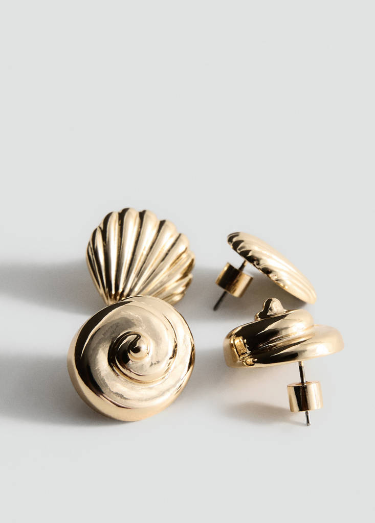 Shell design earring pack — Gold