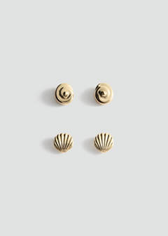 Shell design earring pack — Gold 3