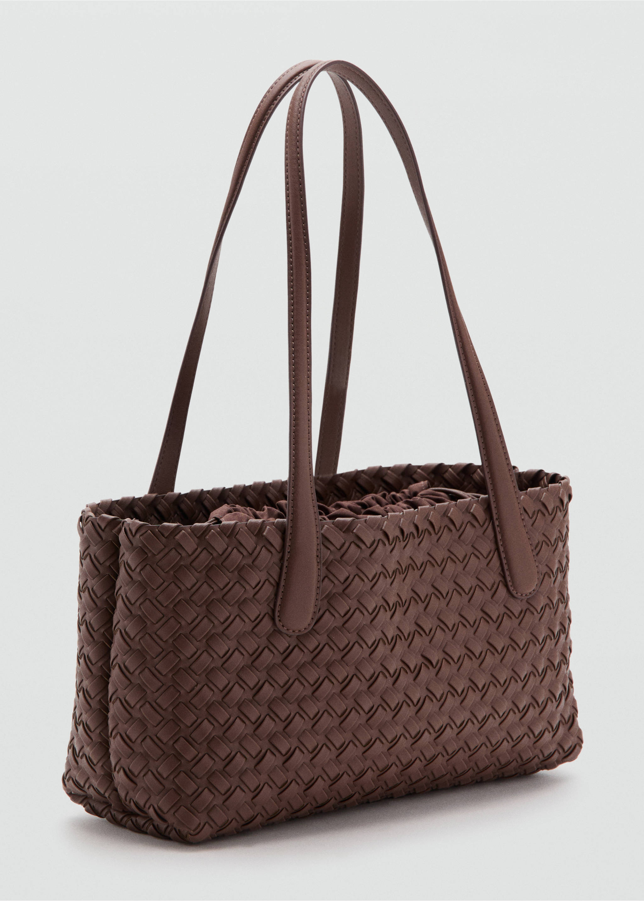 Braided tote bag - Medium plane, Brown. Ref: 37061339-00.