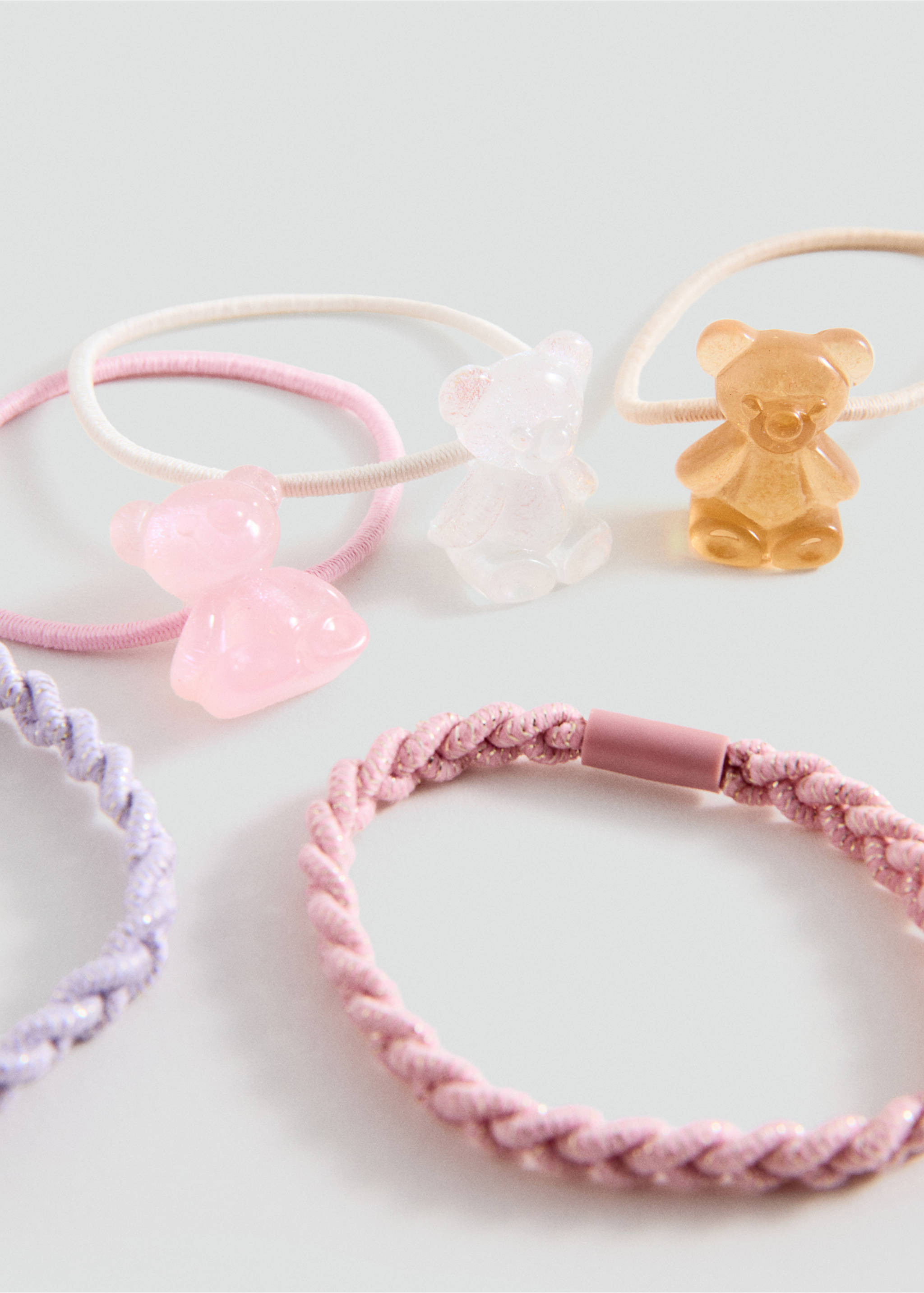 Lot 6 élastiques cheveux - Plan moyen, Sable. Ref: 37061341-00.