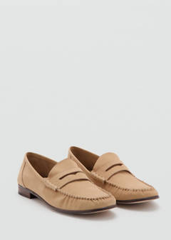 Nubuck leather penny loafer — Beige 2