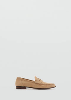 Nubuck leather penny loafer — Beige 1