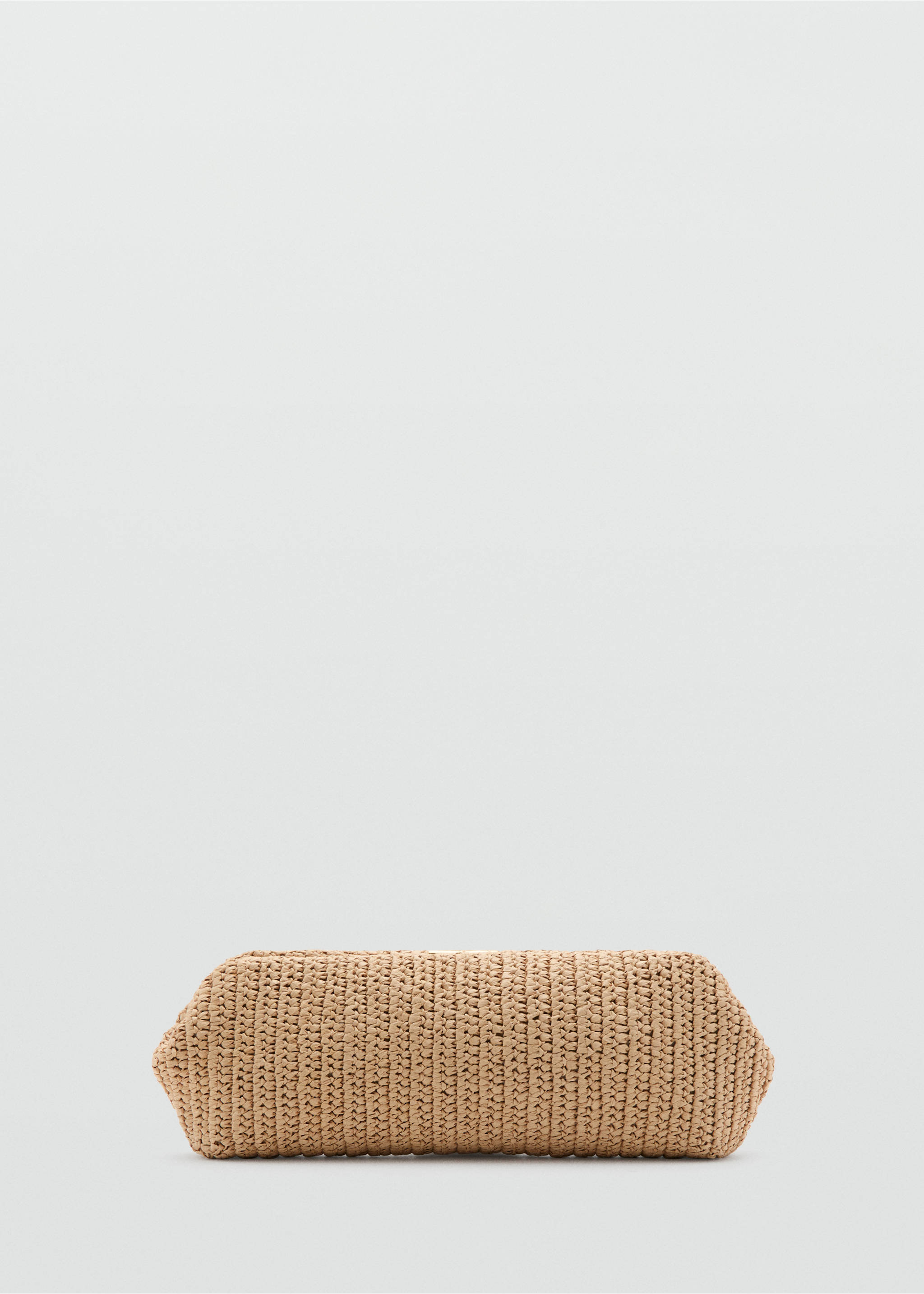 Natural fiber shoulder bag with bead detail - Article without model, Beige. Ref: 37061346-00.