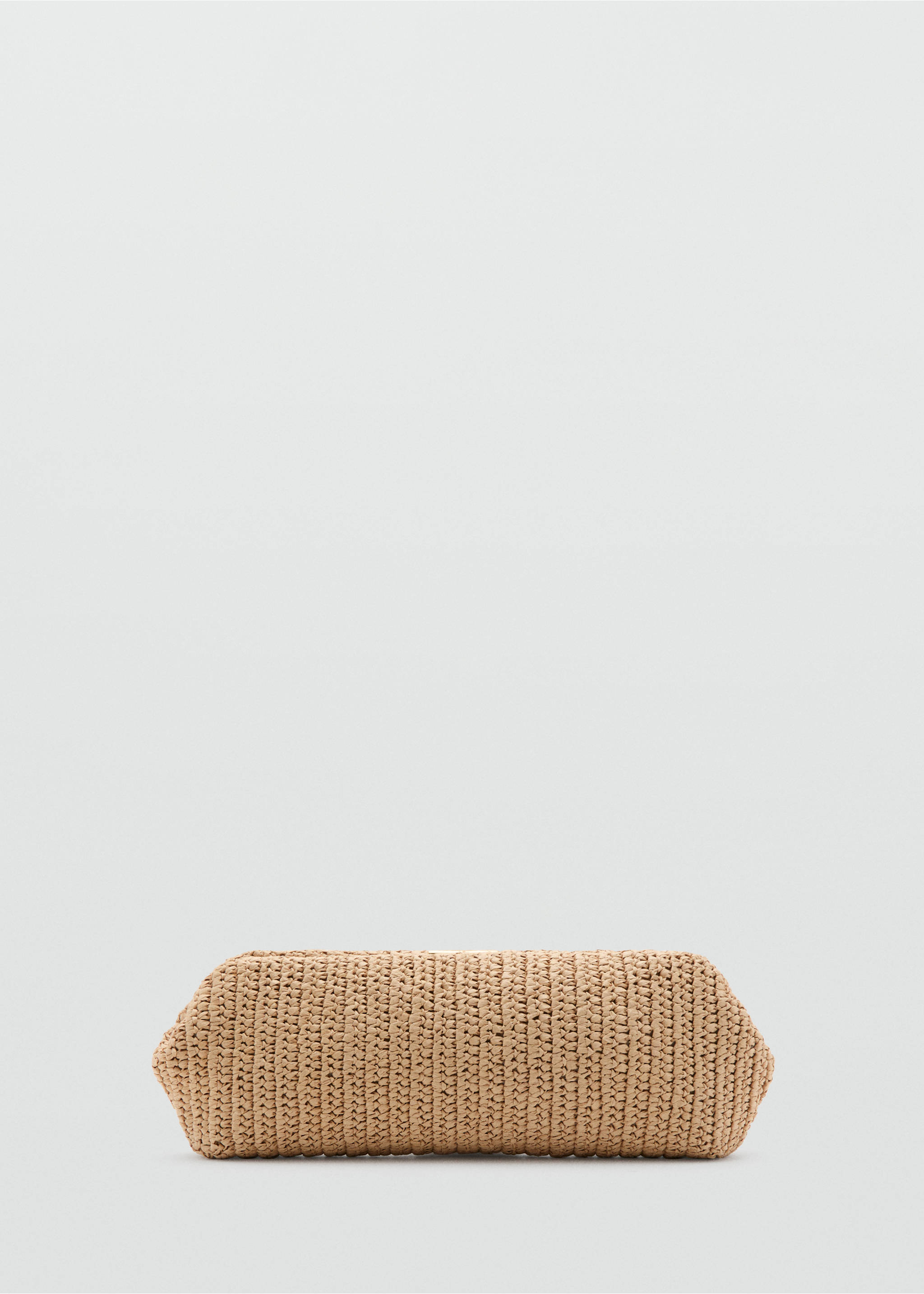 Natural fiber shoulder bag with bead detail - Article without model, Beige. Ref: 37061346-00.