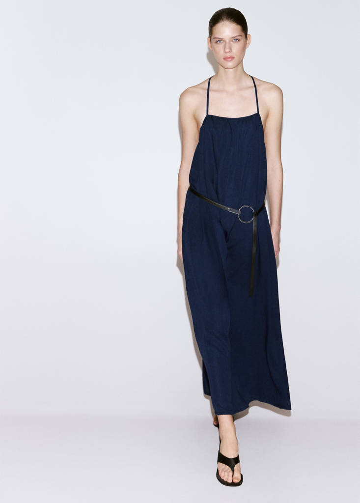 Open-back lyocell dress — Dark Blue