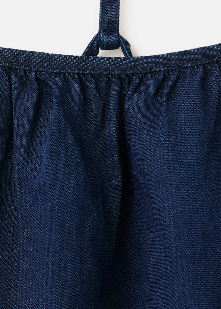 Open-back lyocell dress — Dark Blue